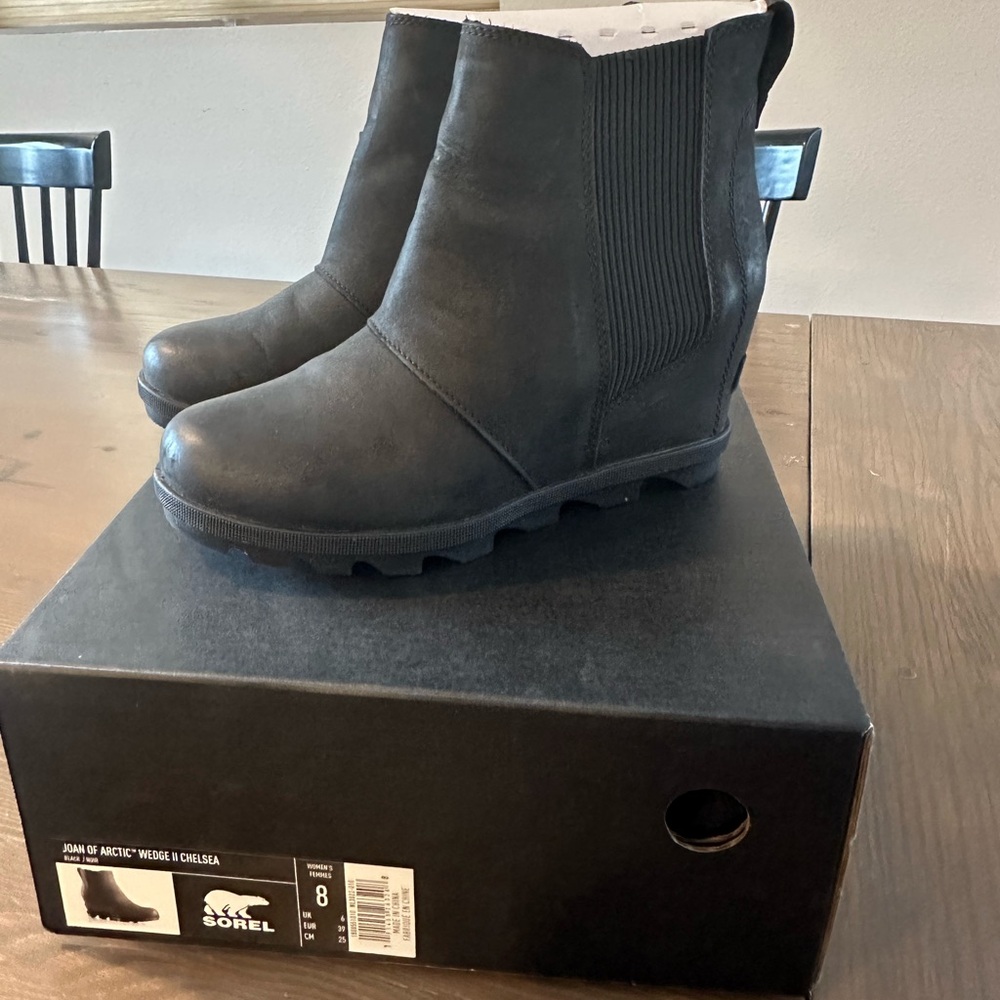 Sorel Joan of Arctic Black Wedge II Chelsea Boots